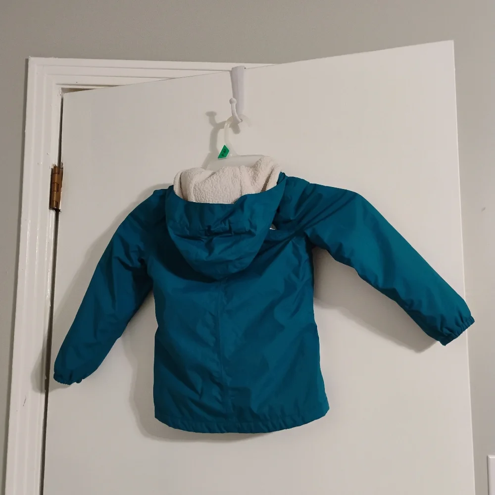 The North Face Girls Warm Storm Fleece Lined Hooded Rain Jacket Sz 5